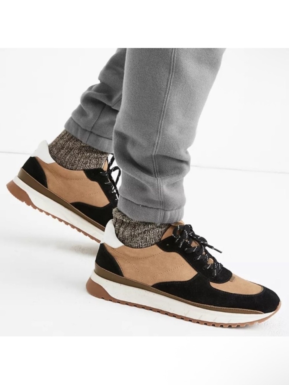 MADEWELL Retro Leather Suede Neutral Kickoff Trainer Sneakers